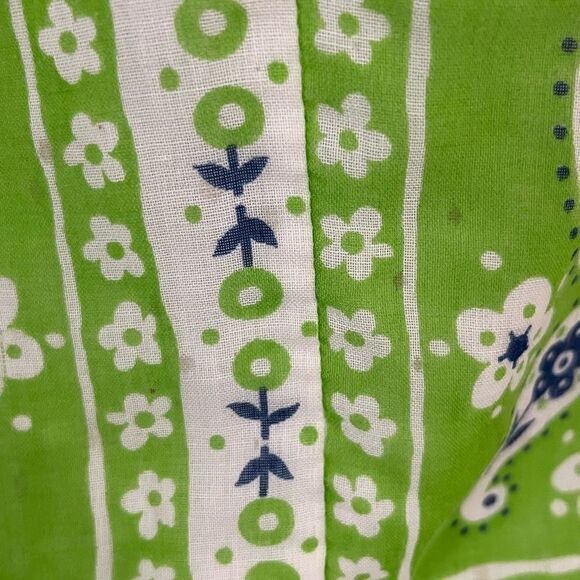 Vintage 60’s Bob Atkinson Lime Green Bandana print Mini Dress S - Picture 4 of 13